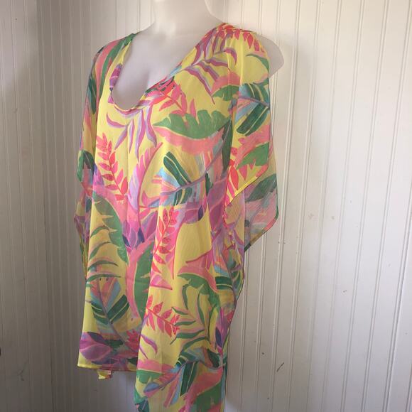 BECCA Retail $98 Costa Tropical Printed Bella Tunic Swimsuit Cover Up Size 2X - Picture 3 of 6
